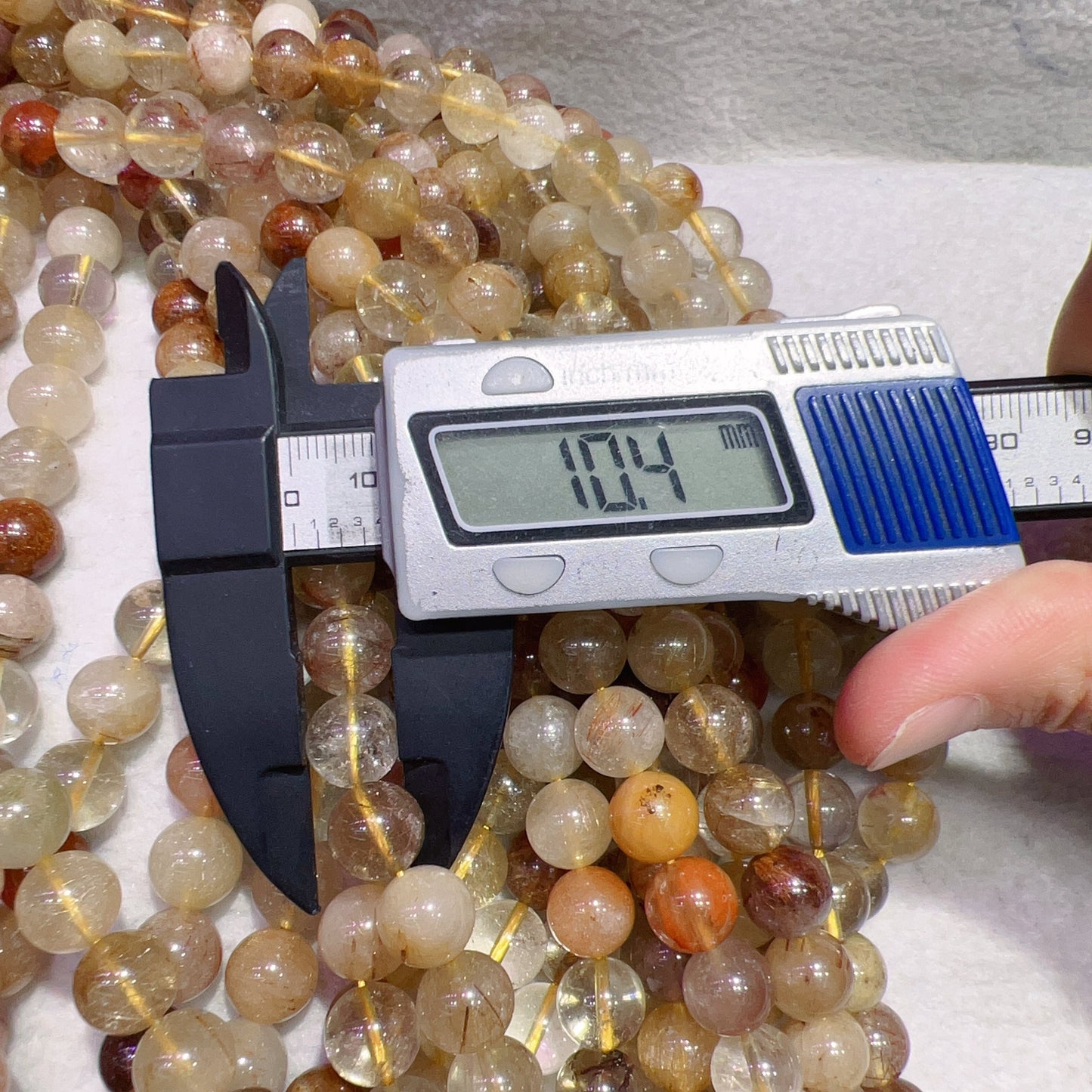 10Mm Natural Assorted Rutilated Quartz Round Beads Strands For Diy Jewelry Projects
