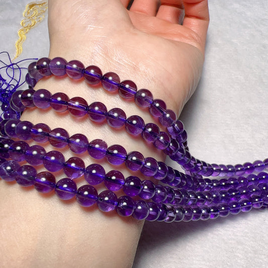 Nice Color – 6Mm Natural Amethyst Round Bead Strands Diy Jewelry Project