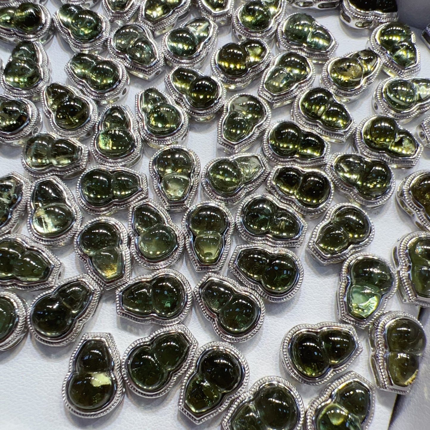 925 Sterling Silver Charm With Premium Moldavite Gourd | Pandora Box Diy Jewelry Project