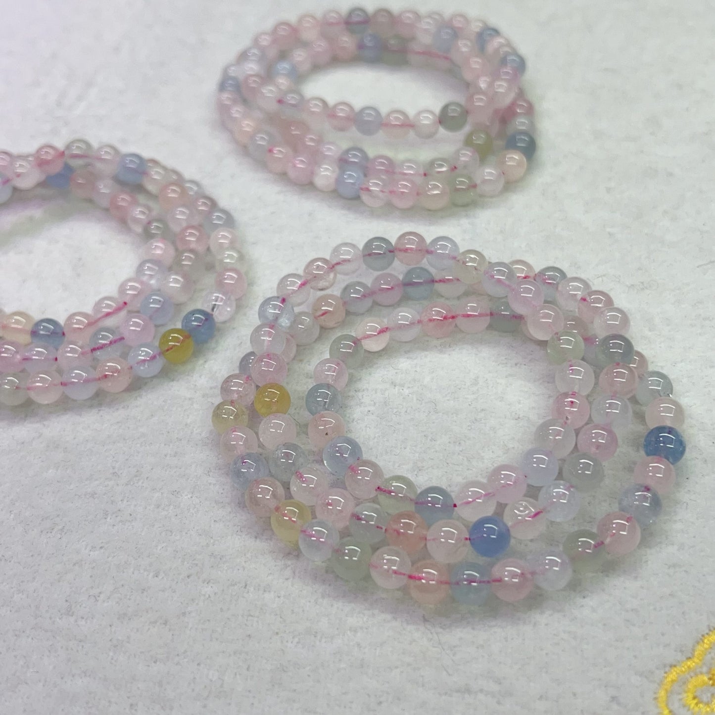 3-Wrap Natural Assorted Morganite Bracelet For Retailer, Diy Jewelry Projects