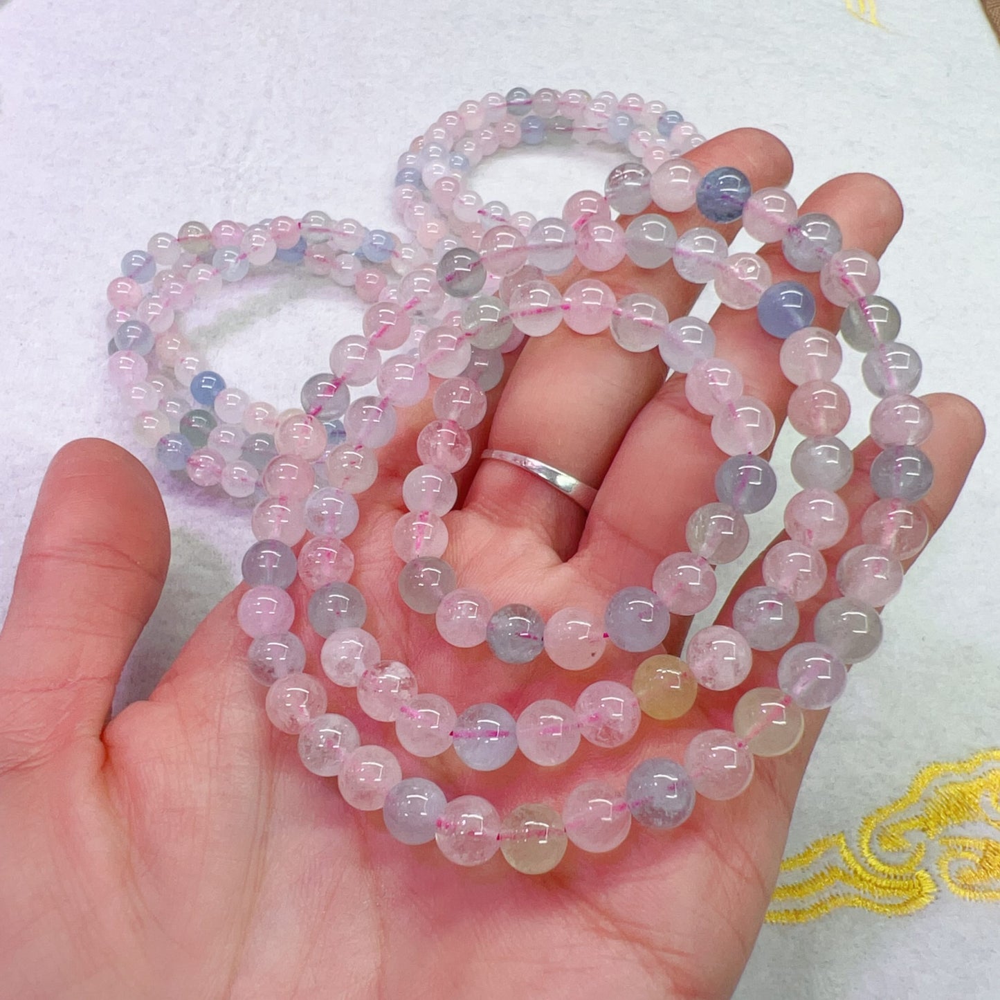 3-Wrap Natural Assorted Morganite Bracelet For Retailer, Diy Jewelry Projects