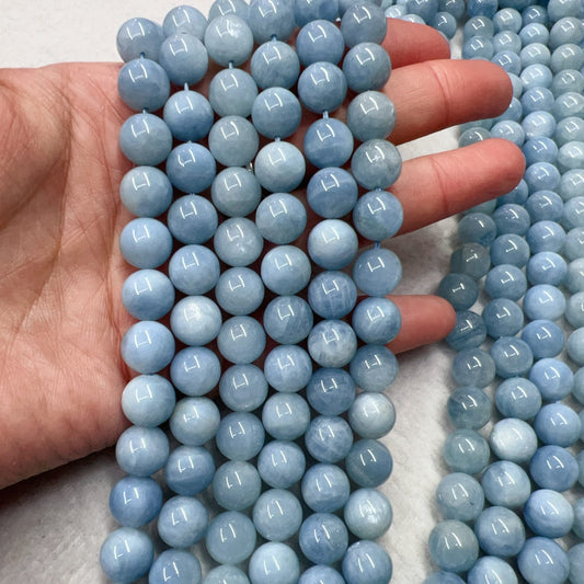 10Mm Natural Old-Minded Aquamarine Strands For Exquisite Jewelry Making