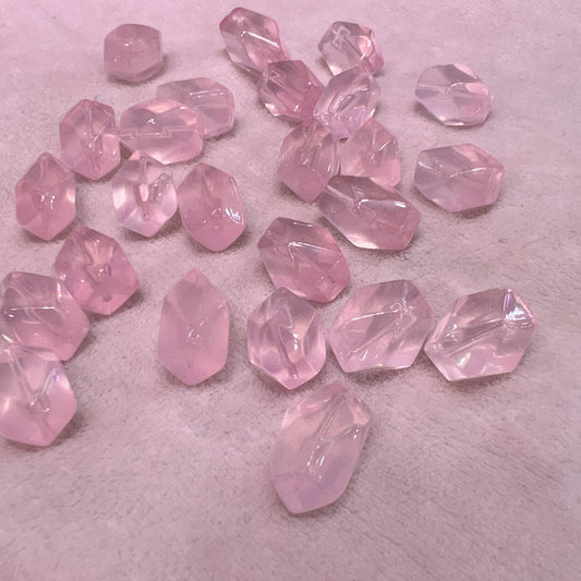 Natural Premium Rose Quartz Faceted Irregular Shape Beads | Diy Jewelry Supplies For Necklaces, Bracelets, Earrings