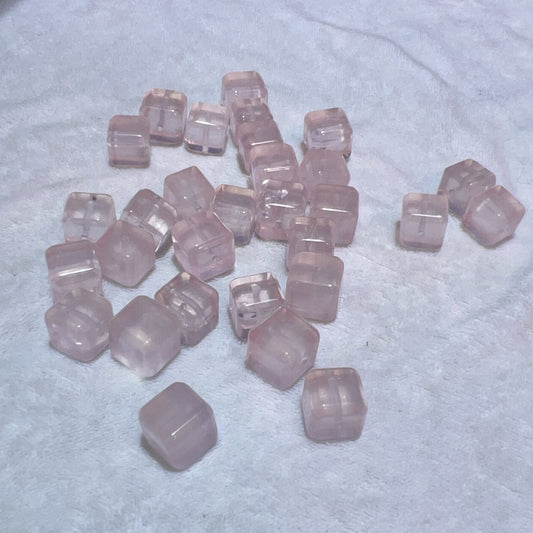 Natural Premium Rose Quartz Cube Beads | Diy Jewelry Supplies For Necklaces, Bracelets, Earrings