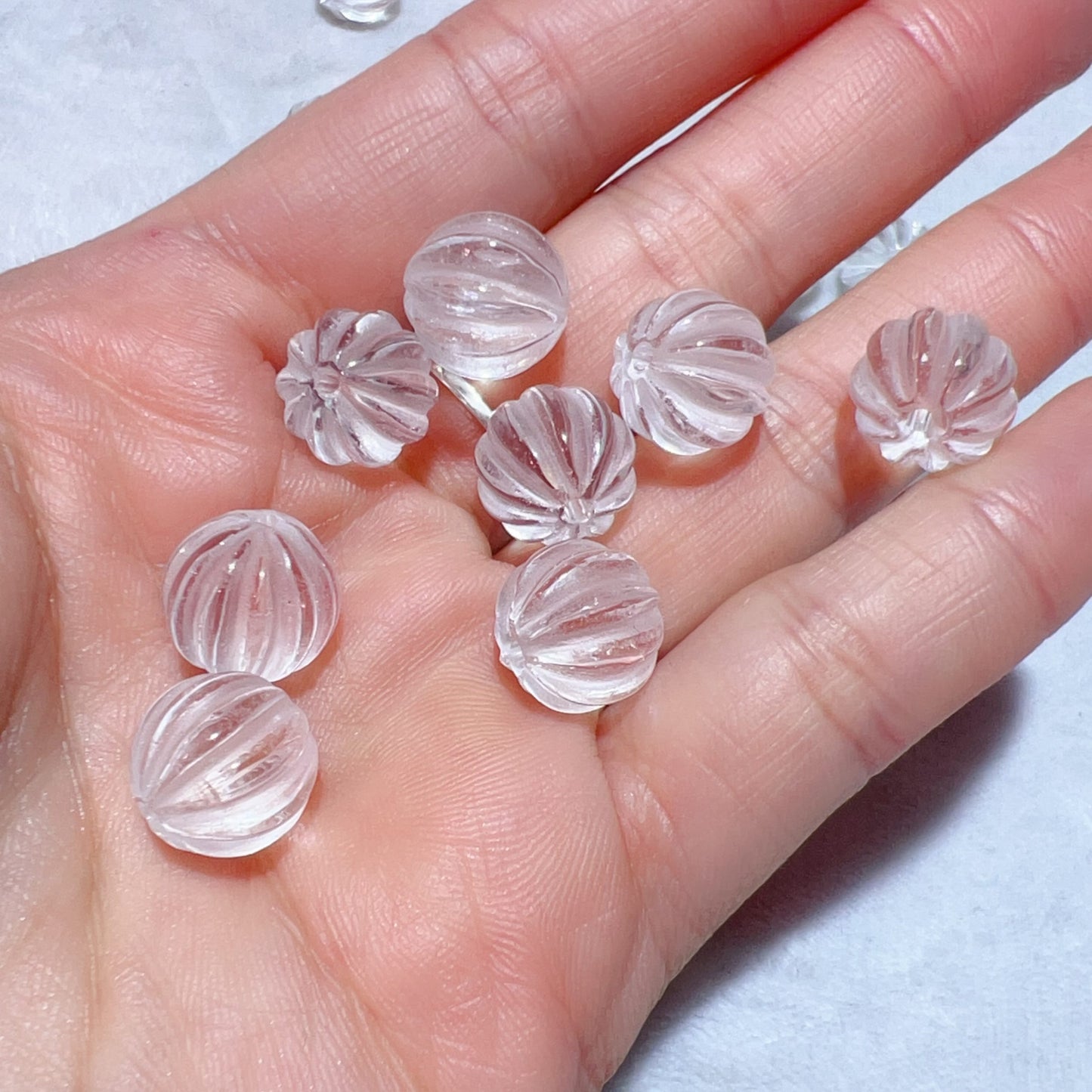Natural Premium Clear Quartz Pumpkin Shape Beads | Diy Jewelry Supplies For Necklaces, Bracelets, Earrings
