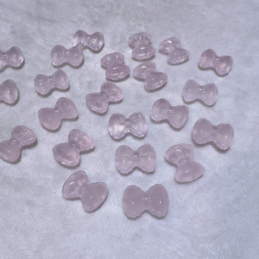 Premium Rose Quartz Bow Tie Beads | Diy Jewelry Making Supplies For Necklaces, Bracelets Crafting