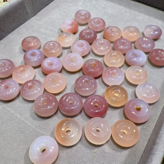 Natural Yanyuan Agate Amulets Charms Donut Shape Diy Jewelry Project
