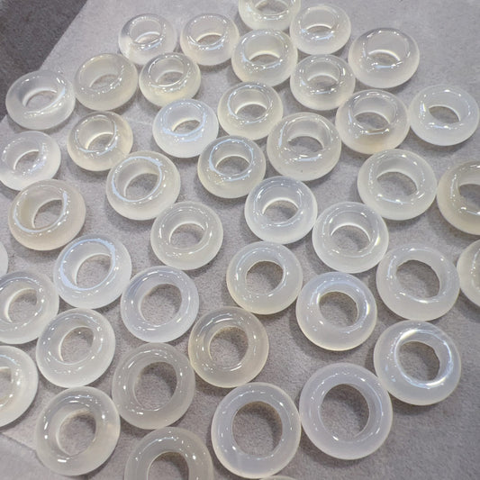 Natural White Chalcedony Ring Charms | Diy Jewelry Making Supplies | Boho Minimalist Pendant