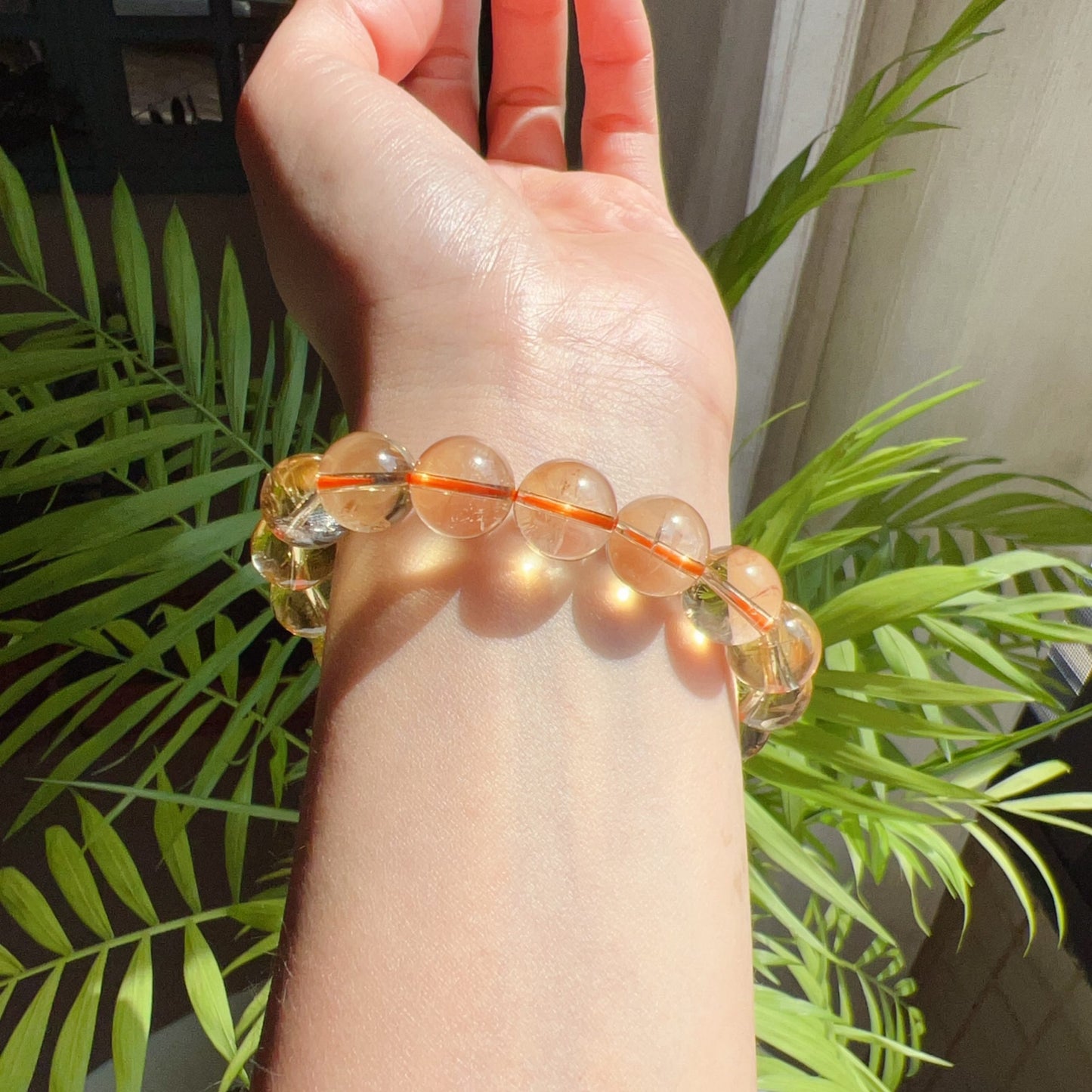 12Mm Natural Citrine Healing Bracelet | Wealth Attraction | Solar Plexus Chakra | November Birthstone Gift