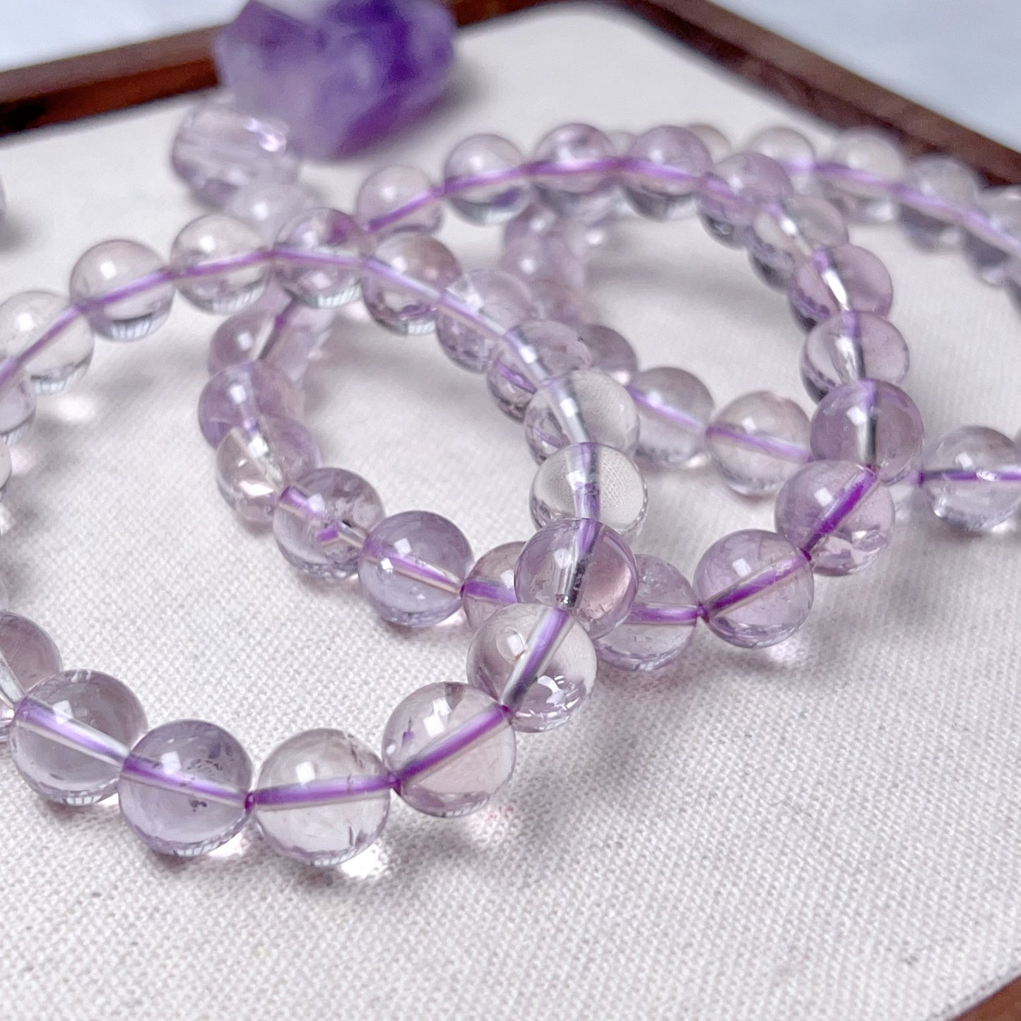 Sky Mirror | Natural Bolivian Amethyst Bracelet For Calm, Spiritual Healing