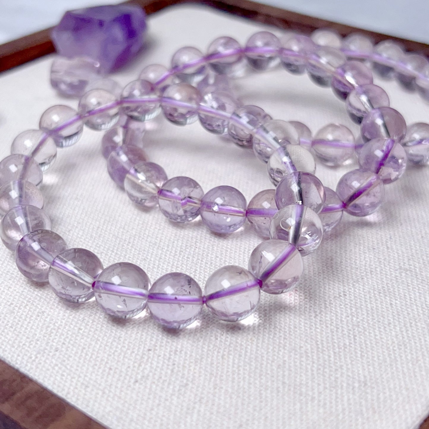 Sky Mirror | Natural Bolivian Amethyst Bracelet For Calm, Spiritual Healing