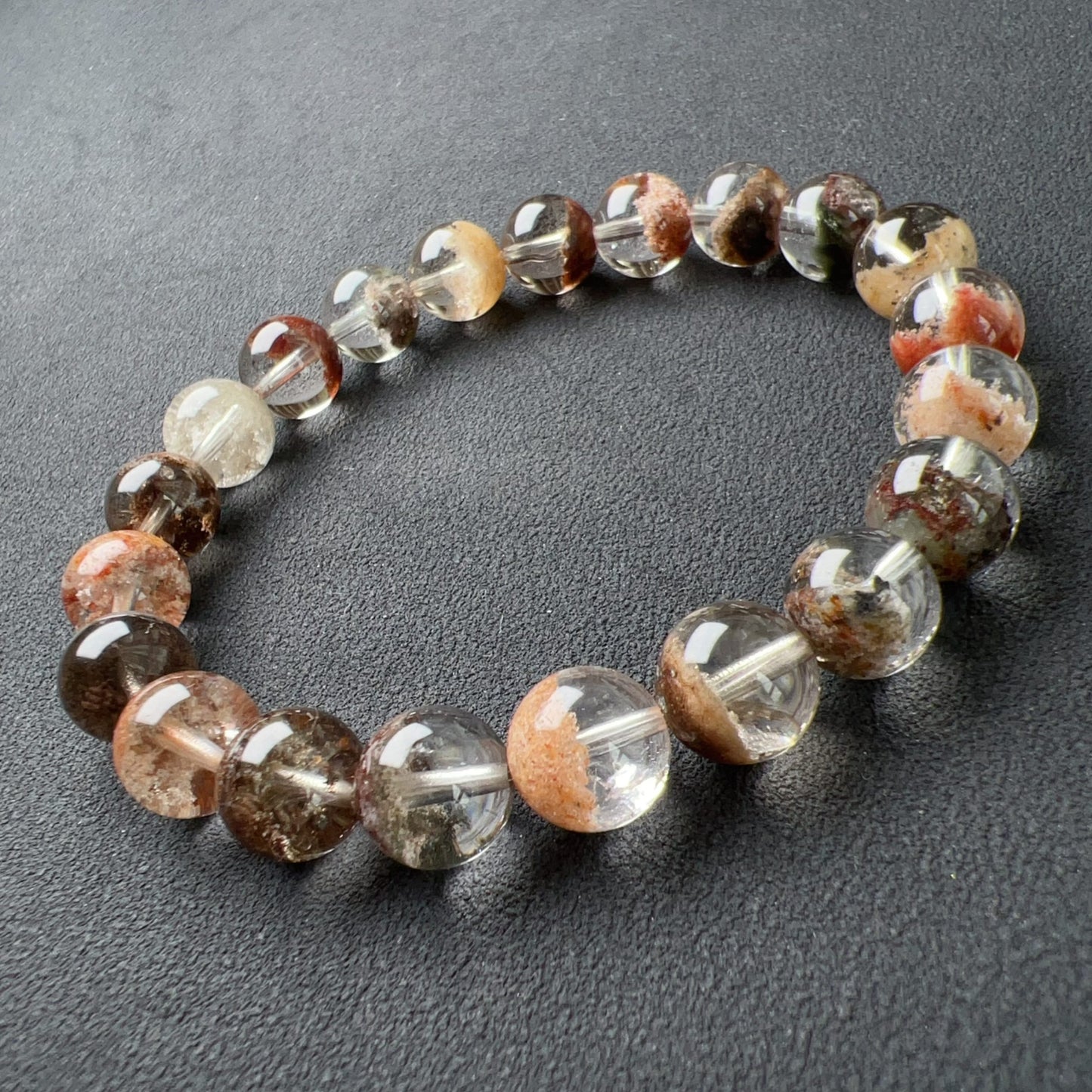 Healing Assorted Phantom Quartz Bracelet 9.2Mm | Natural Crystal Beads Cornucopia | Handmade Gemstone Jewelry