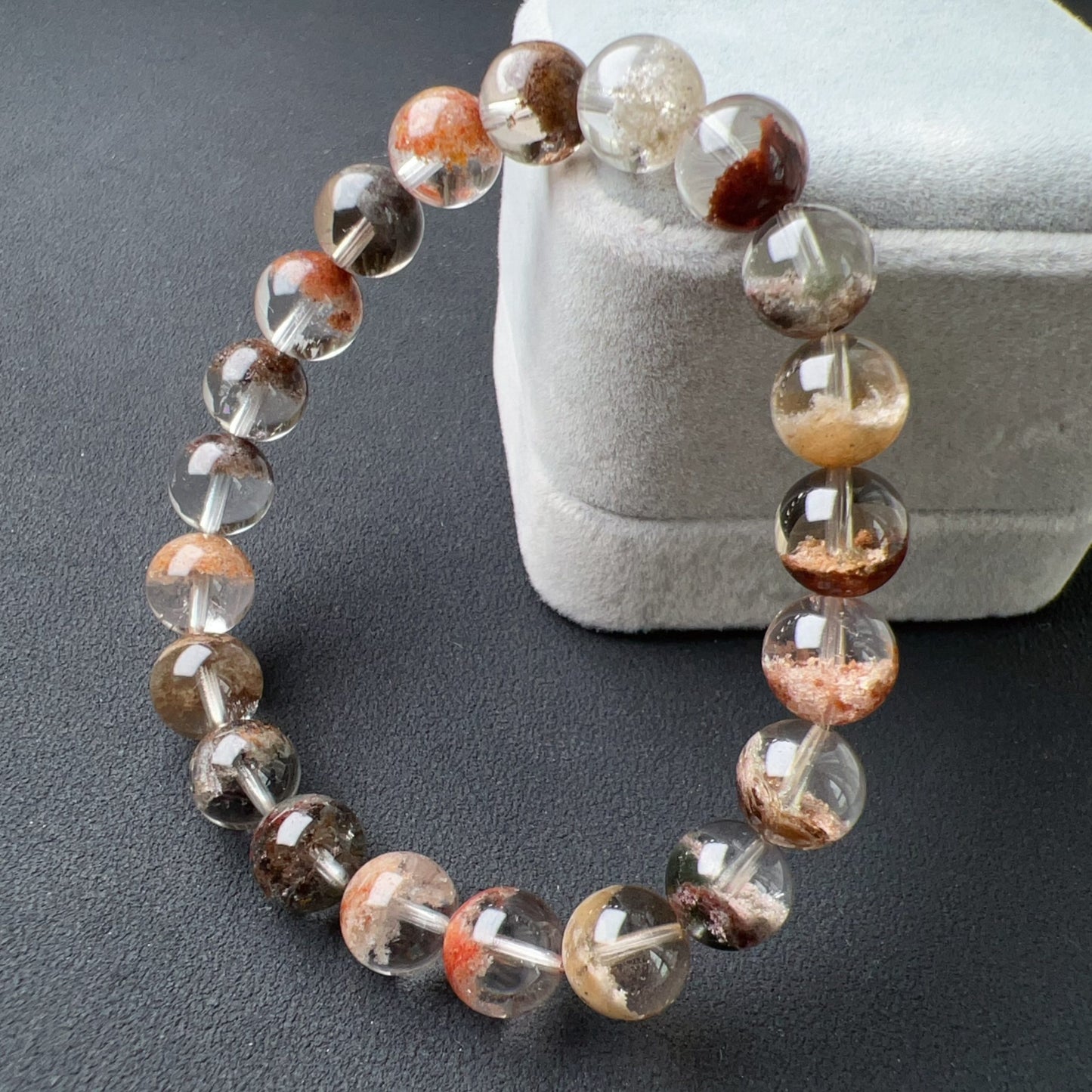 Healing Assorted Phantom Quartz Bracelet 9.2Mm | Natural Crystal Beads Cornucopia | Handmade Gemstone Jewelry