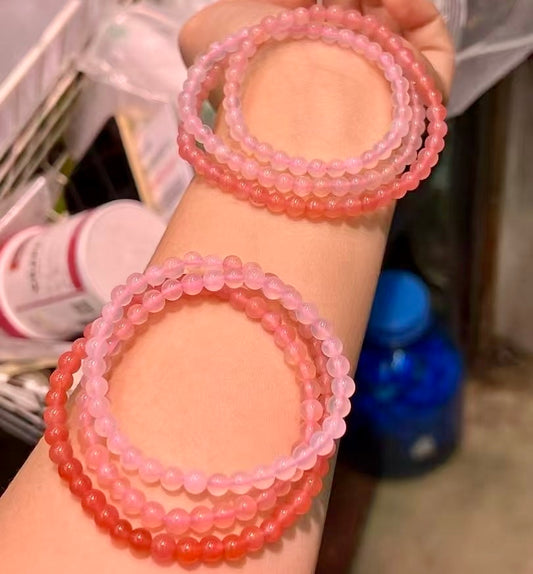 5Mm+ Natural Yanyuan Agate 3-Wrap Bracelet Necklace – Multicolor Gradient Design For Balance And Harmony