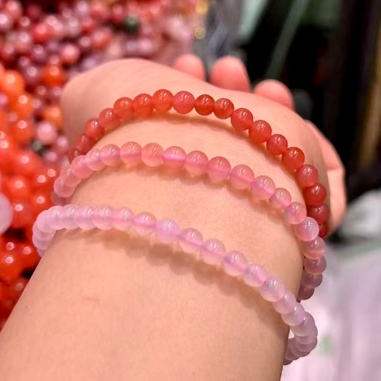 5Mm+ Natural Yanyuan Agate 3-Wrap Bracelet Necklace – Multicolor Gradient Design For Balance And Harmony