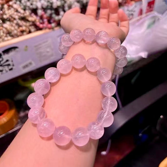Large Rose Quartz Bracelet – 14Mm+ Stones For Love, Harmony, Relationships