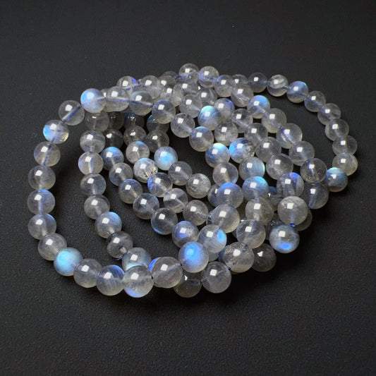 8Mm Natural Blue Flash Labradorite Bracelet For Intuition, Emotion Control And Nightmare Relief