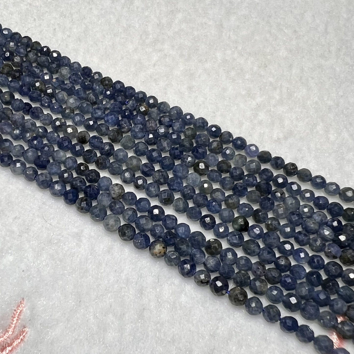 4Mm Natural Faceted Sapphire Bead Strands For Diy Jewelry Projects