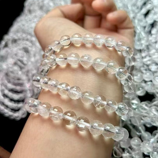 Clear Quartz Bracelet 8Mm+ Handmade Natural Crystal Healing Stone – Master Healer Energy