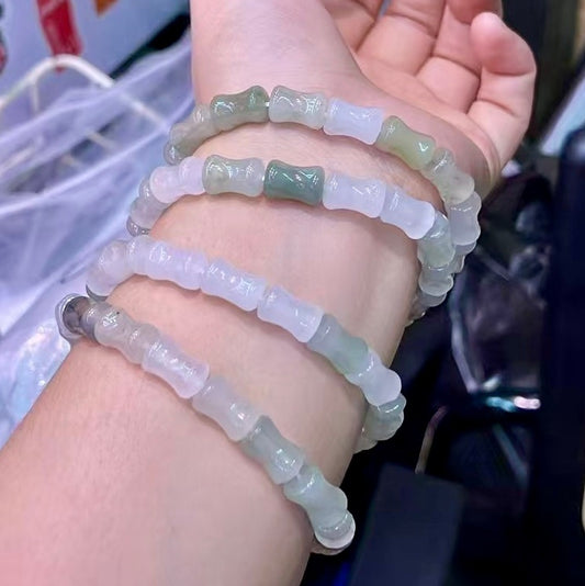 Natural Xinjiang Turquoise Bamboo-Shaped Bracelet – For Spiritual Protection And Good Fortune