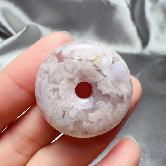 Natural Flowers Cherry Blossom Agate Amulet Pendant | Sakura Agate Jewelry Findings For Diy Projects