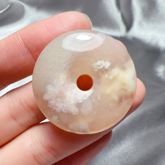Beautiful Cherry Blossom Agate Amulet Pendant | Sakura Agate Jewelry Findings For Diy Projects