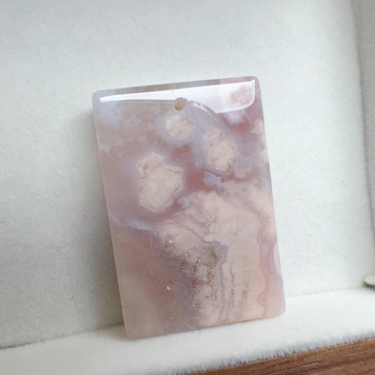 Natural Cherry Blossom Agate Flat Pendant | Sakura Agate Jewelry Findings For Diy Projects