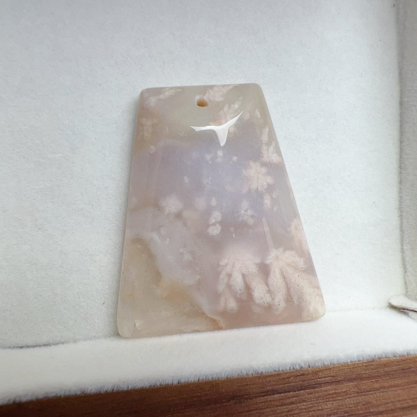 Natural Cherry Blossom Agate Unique Flat Pendant | Sakura Agate Jewelry Findings For Diy Projects