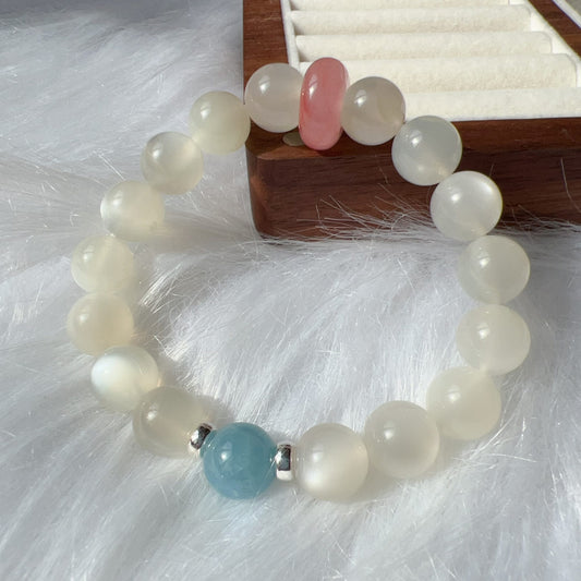 Soothing Serenity Bracelet – Moonstone, Aquamarine Emotional Healing Jewelry