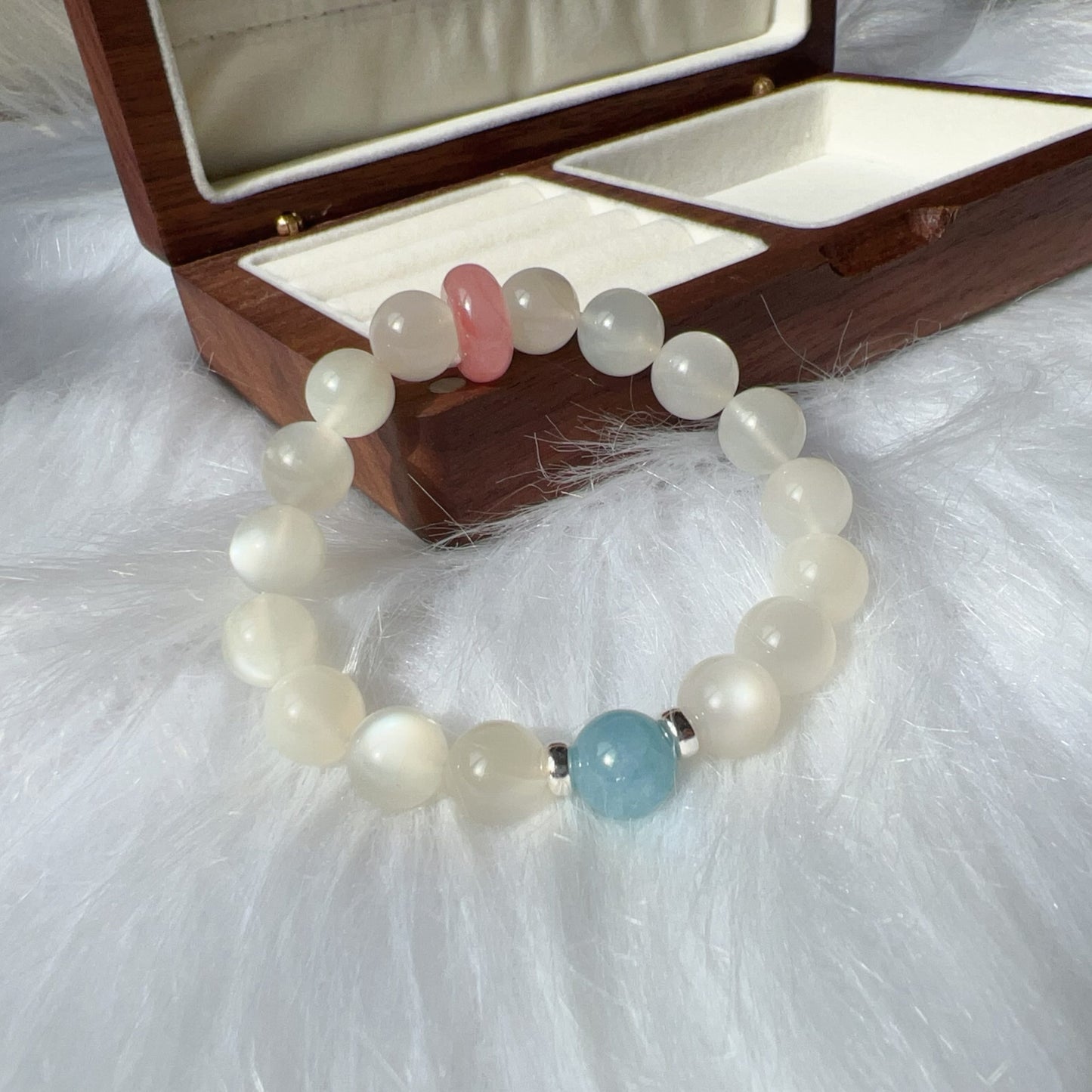Soothing Serenity Bracelet – Moonstone, Aquamarine Emotional Healing Jewelry