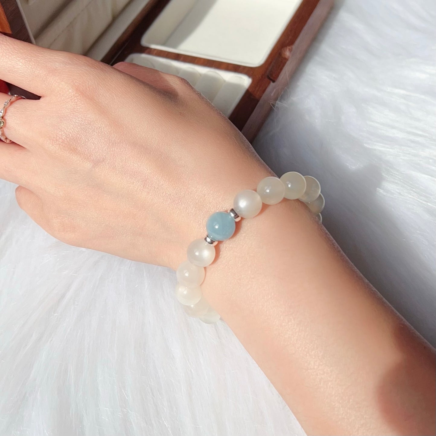 Soothing Serenity Bracelet – Moonstone, Aquamarine Emotional Healing Jewelry