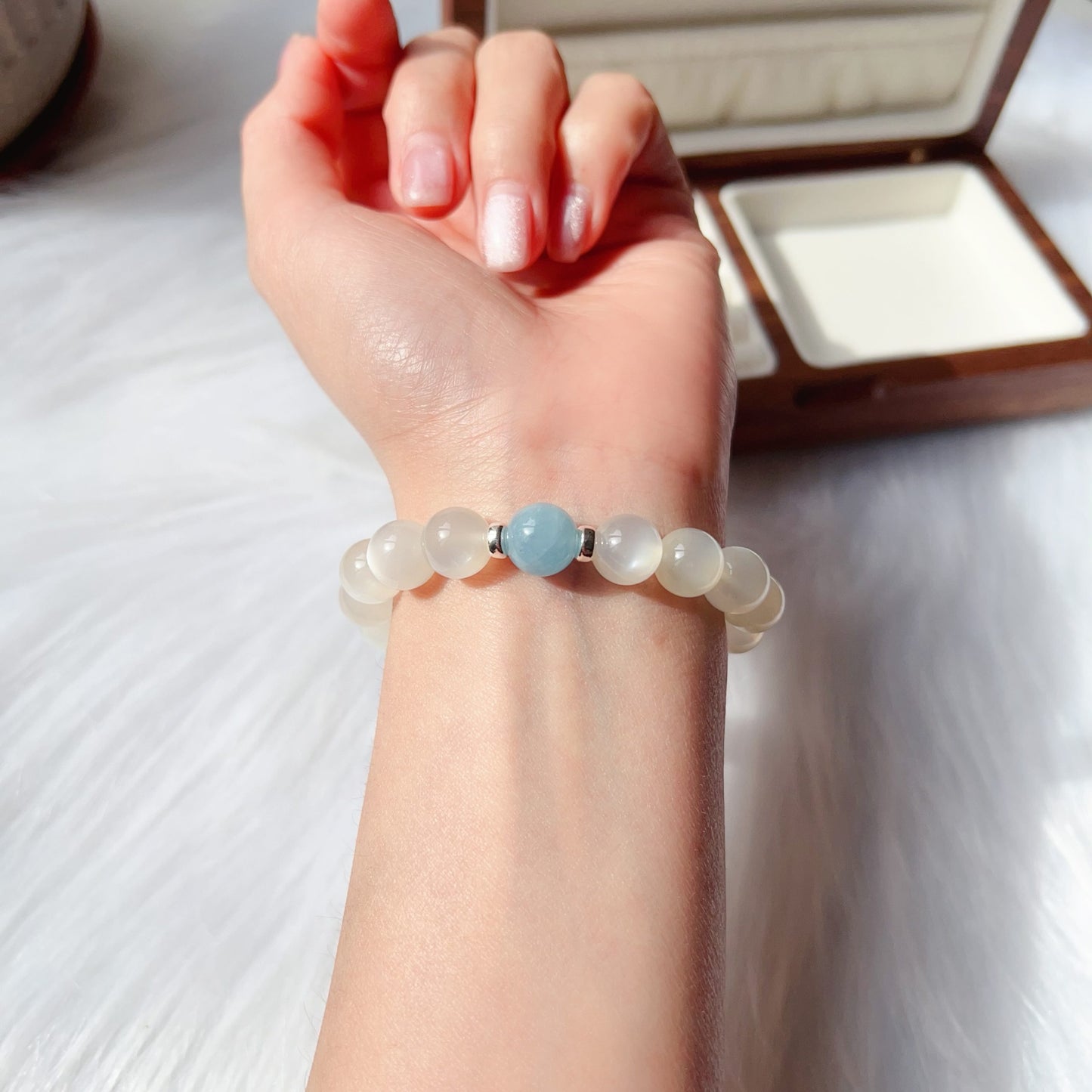Soothing Serenity Bracelet – Moonstone, Aquamarine Emotional Healing Jewelry
