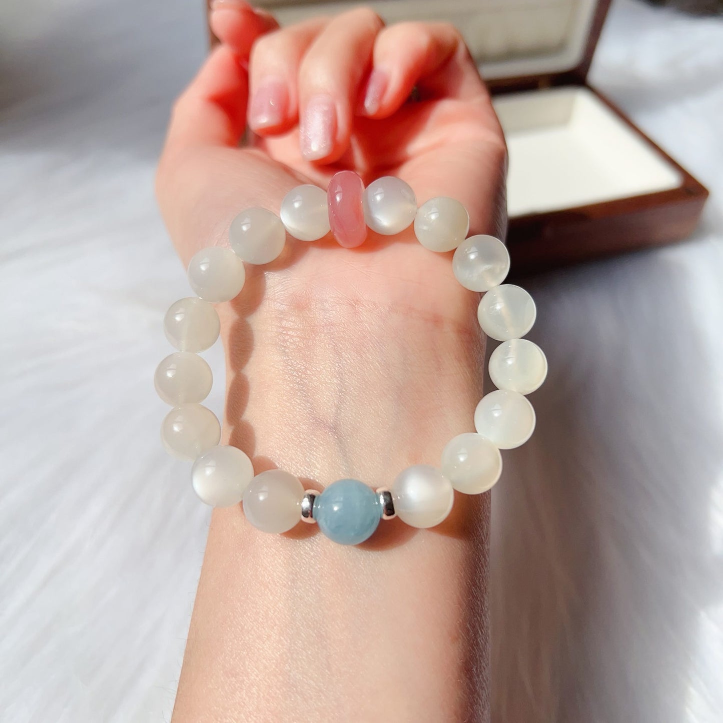 Soothing Serenity Bracelet – Moonstone, Aquamarine Emotional Healing Jewelry