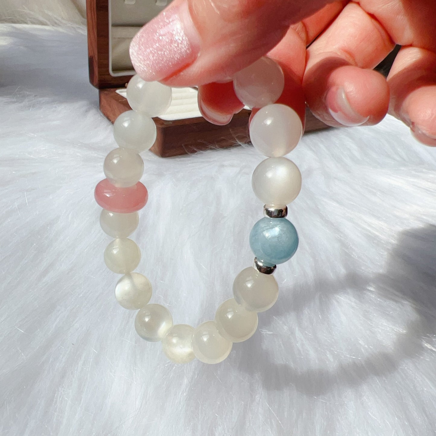 Soothing Serenity Bracelet – Moonstone, Aquamarine Emotional Healing Jewelry