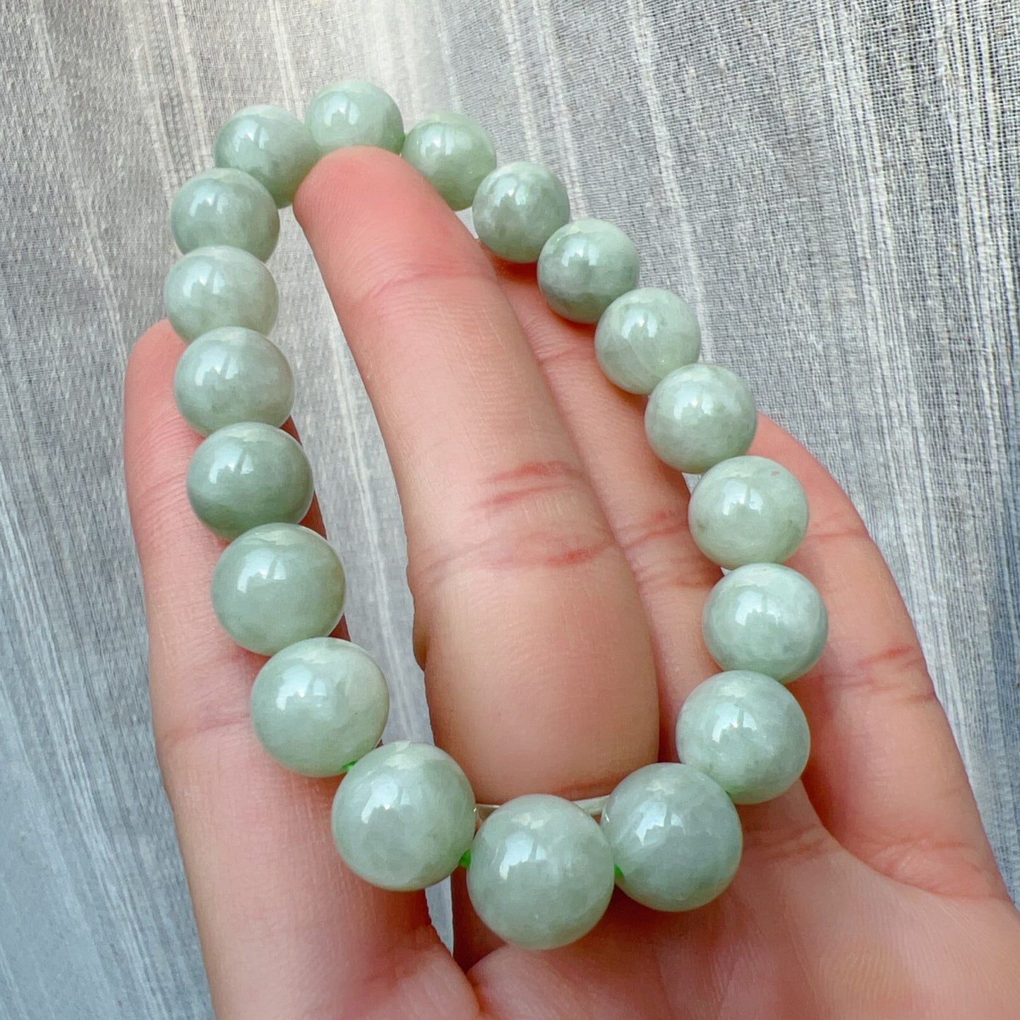 Natural Jadeite Beaded Bracelet | 10Mm Healing Stone | 4Th Heart Chakra And Lower Blood Pressure