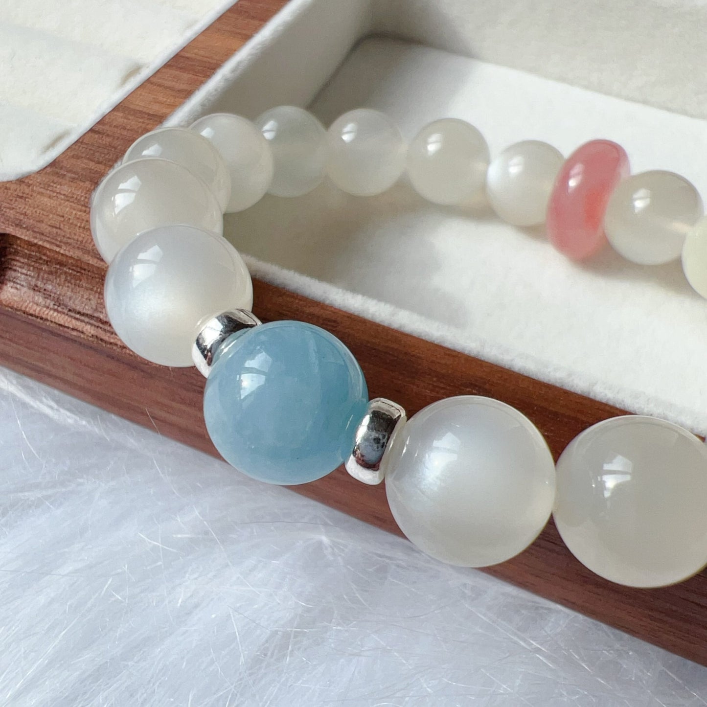 Soothing Serenity Bracelet – Moonstone, Aquamarine Emotional Healing Jewelry