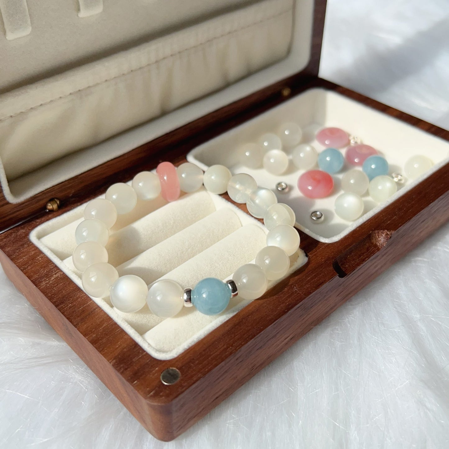 Soothing Serenity Bracelet – Moonstone, Aquamarine Emotional Healing Jewelry