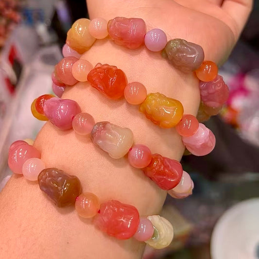 Natural Yanyuan Agate Pixiu Bracelet – Handmade Healing Jewelry For Emotional Balance, Confidence