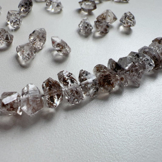 Premium Herkimer Diamond Beads With Natural Oil-Included – Raw Crystal Beads For Diy Jewelry Making