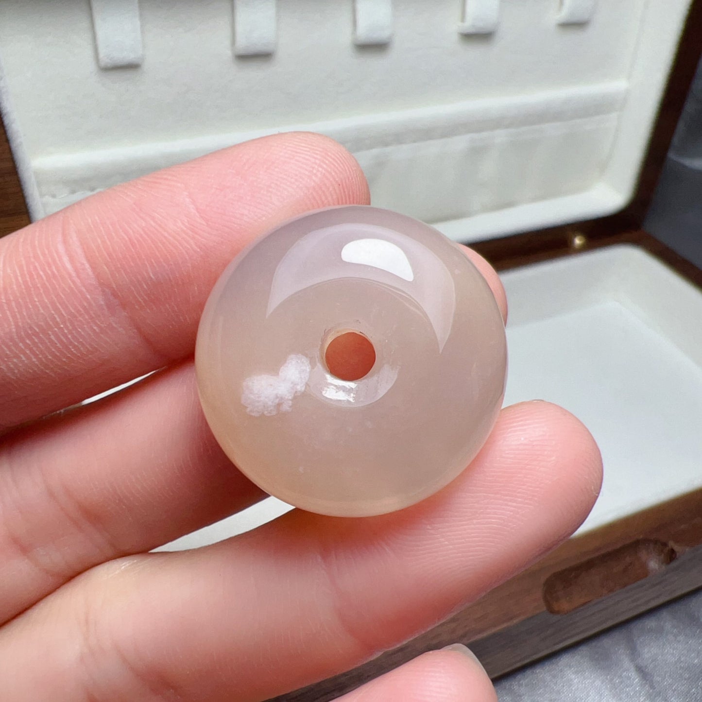 Natural Cherry Blossom Agate Donut Pendant | Sakura Agate Jewelry Findings For Diy Project