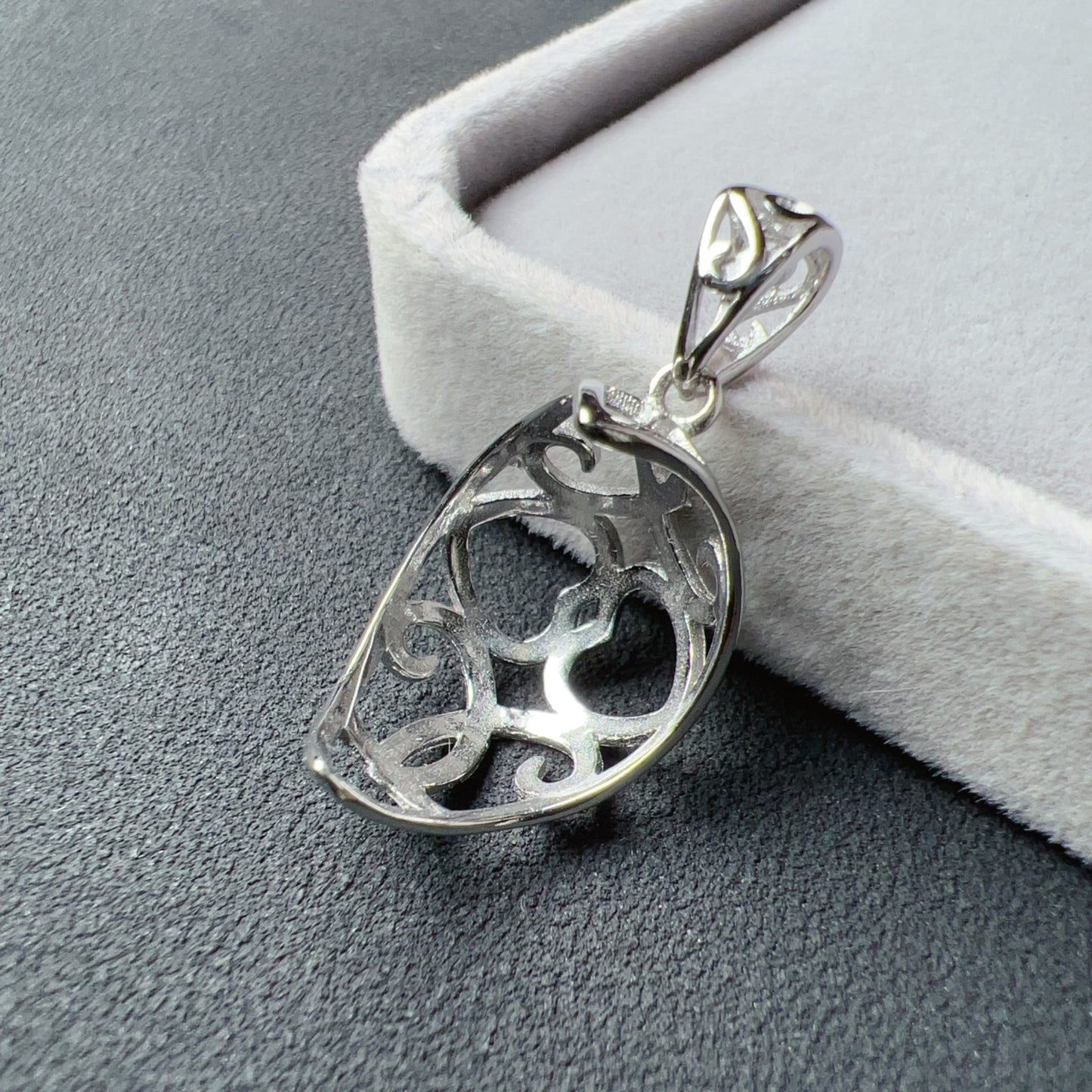 925 Sterling Silver Sphere Holder Pendant | Unique Diy Jewelry Craft Finding For Personalized Accessories