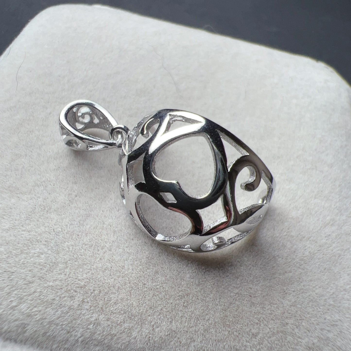 925 Sterling Silver Sphere Holder Pendant | Unique Diy Jewelry Craft Finding For Personalized Accessories