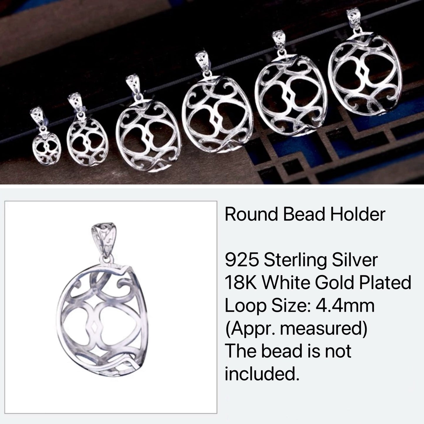 925 Sterling Silver Sphere Holder Pendant | Unique Diy Jewelry Craft Finding For Personalized Accessories