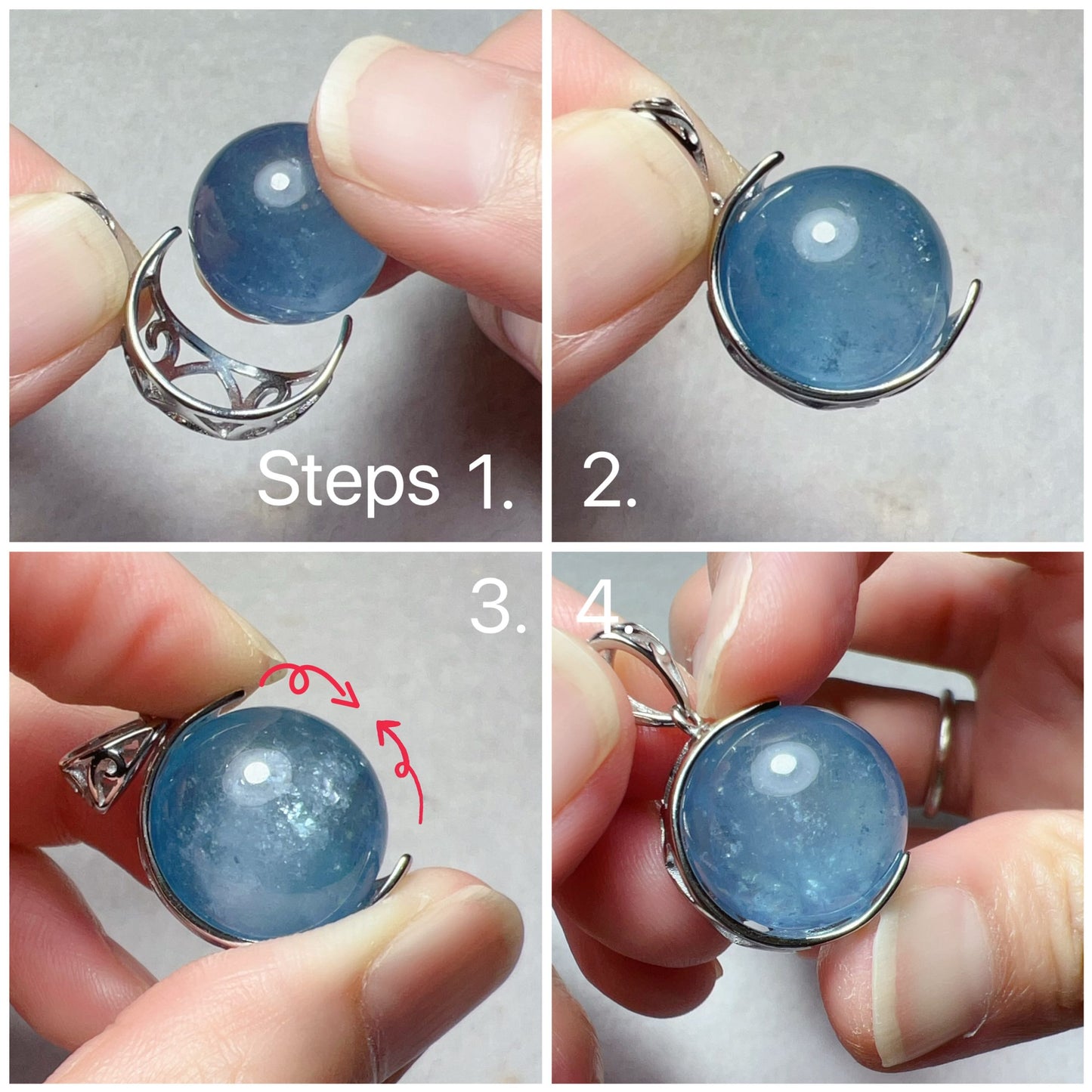 925 Sterling Silver Sphere Holder Pendant | Unique Diy Jewelry Craft Finding For Personalized Accessories