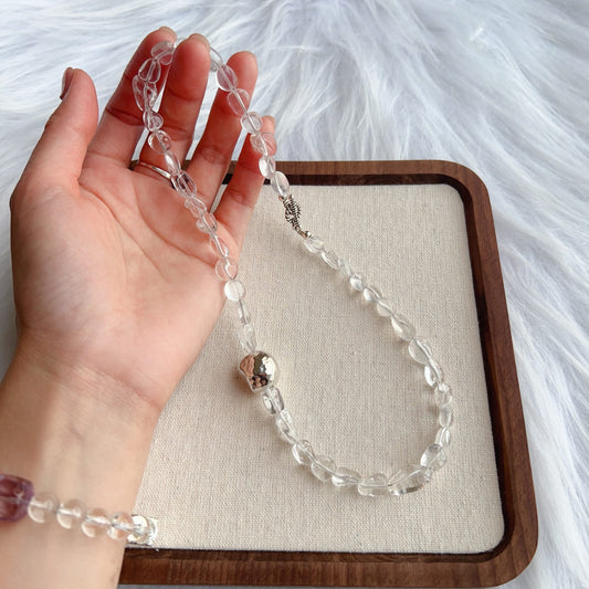 Custom Clear Quartz Necklace | Handcrafted With 925 Silver – Energy Cleanse & Chic Daily Style (Unisex)