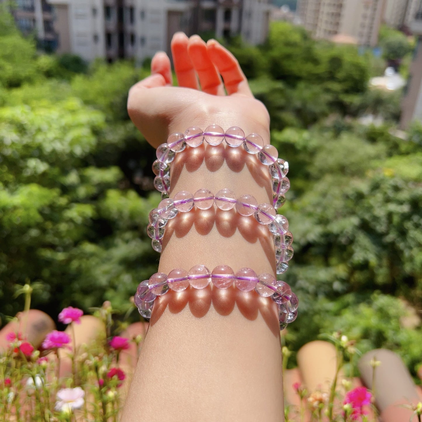 Sky Mirror | Natural Bolivian Amethyst Bracelet For Calm, Spiritual Healing