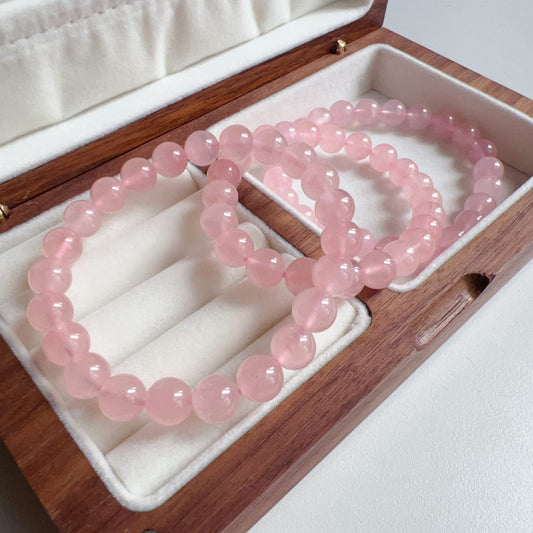 8Mm Natural Rose Quartz Bracelet | Heart Chakra Healing Stone For Love, Relationships, And Emotional Balance