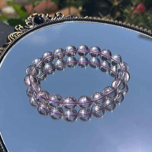 Sky Mirror | Natural Bolivian Amethyst Bracelet For Calm, Spiritual Healing