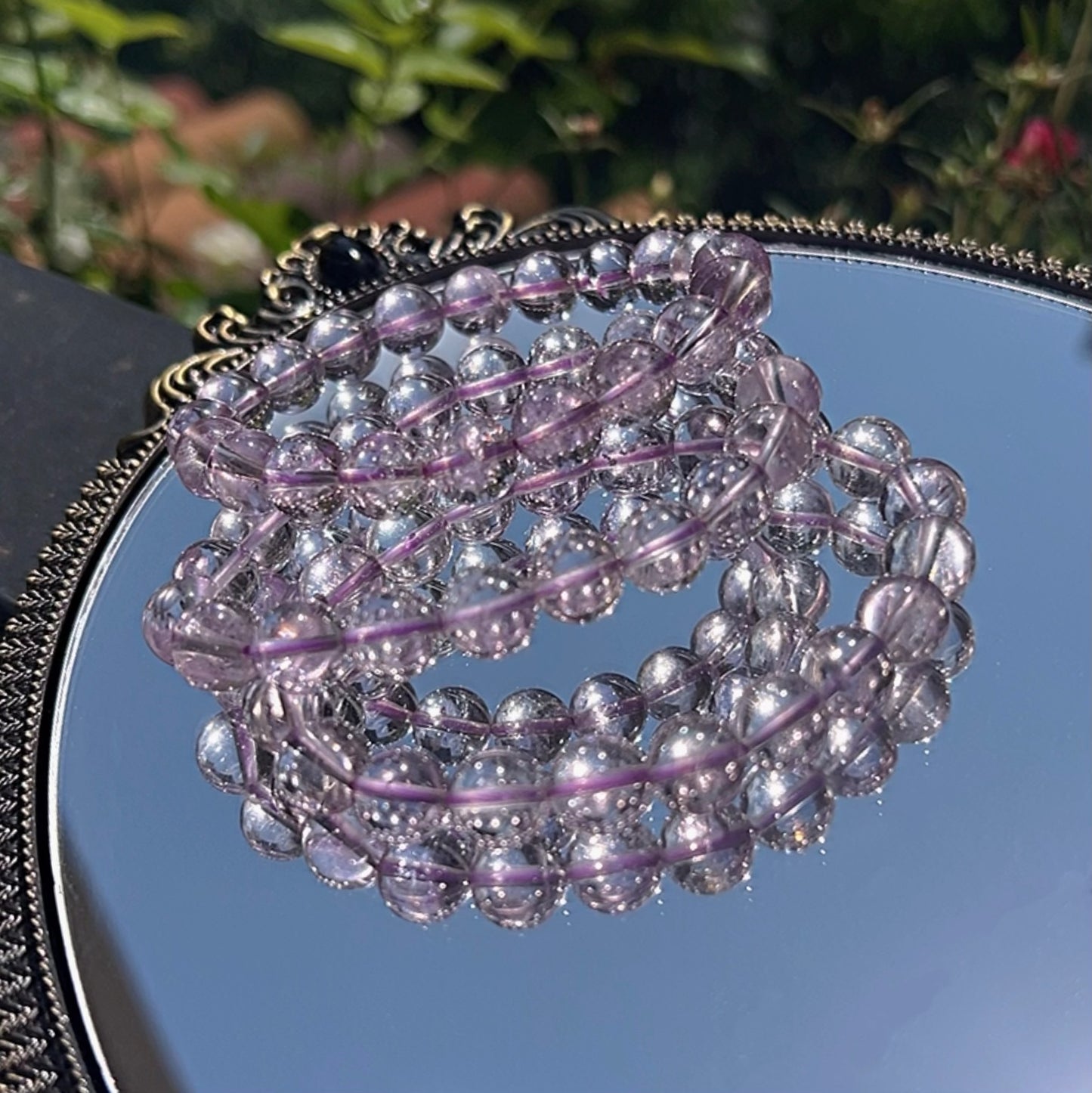 Sky Mirror | Natural Bolivian Amethyst Bracelet For Calm, Spiritual Healing