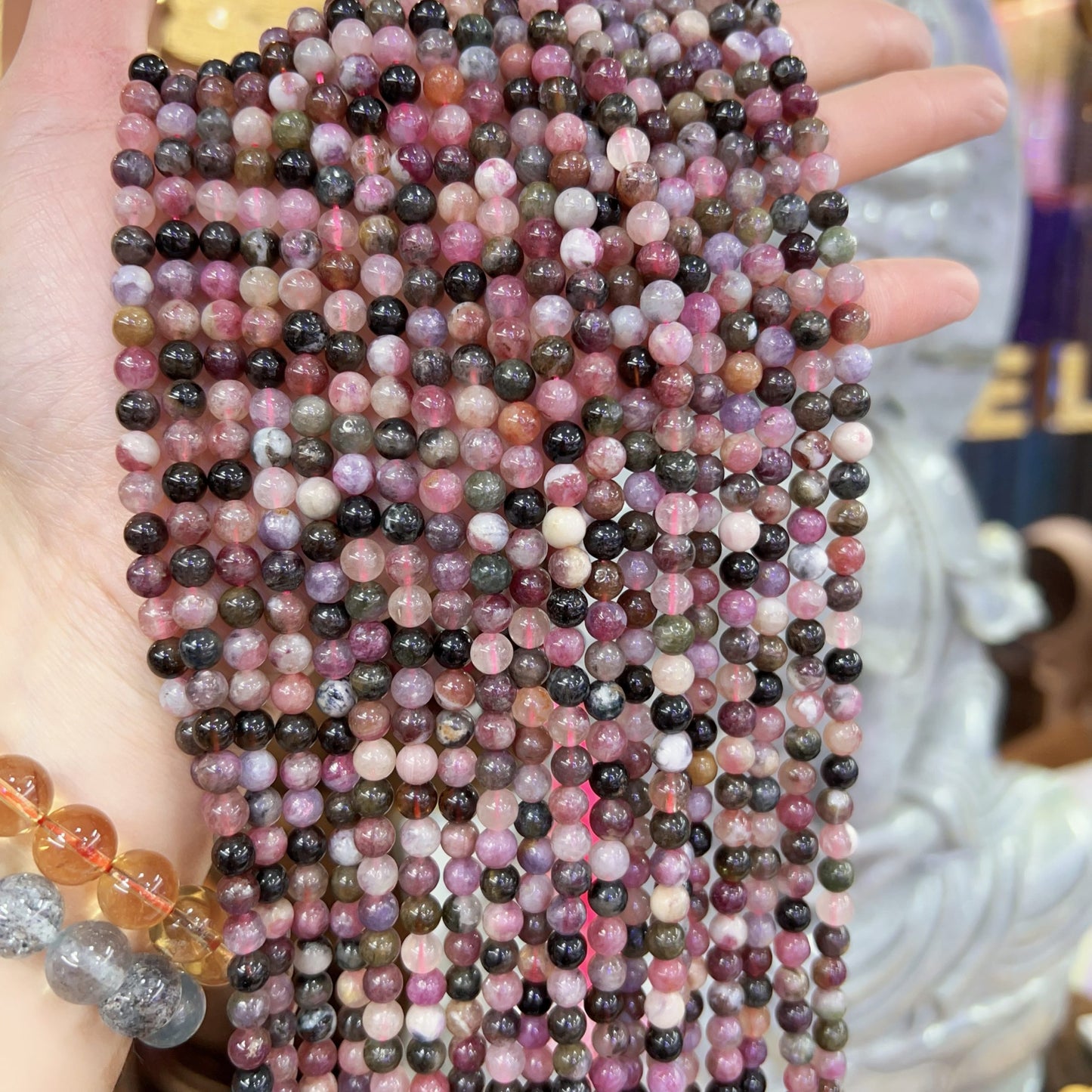 6Mm Natural Assorted Tourmaline Round Bead Strands | Ideal For Diy Jewelry Projects – Create Stunning Bracelets, Necklaces, And Crafts